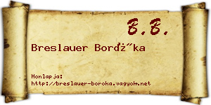 Breslauer Boróka névjegykártya